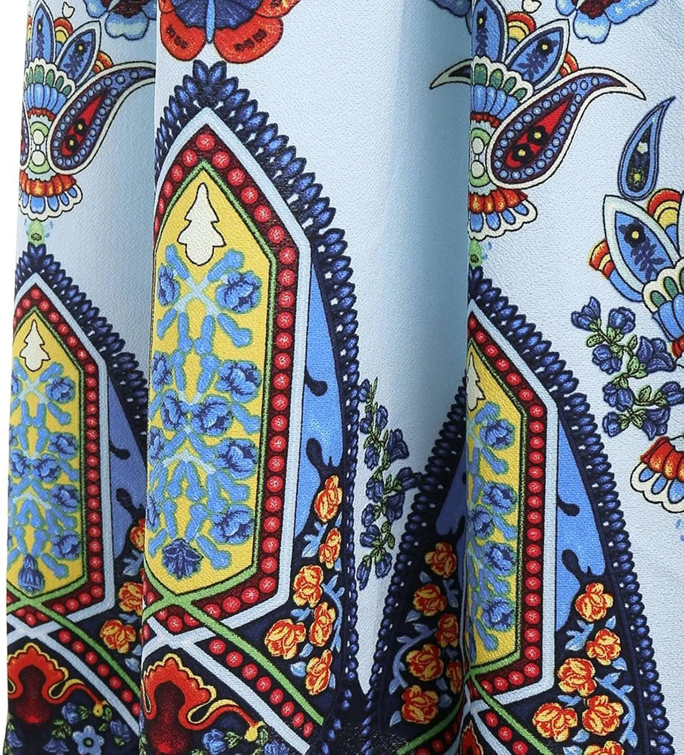 Ollysqiar Dresses Women's 2023 Floral Summer Dress Wrap V Neck Short Sleeve Belted Ruffle Hem A-Line Bohemian Dresses A02 21
