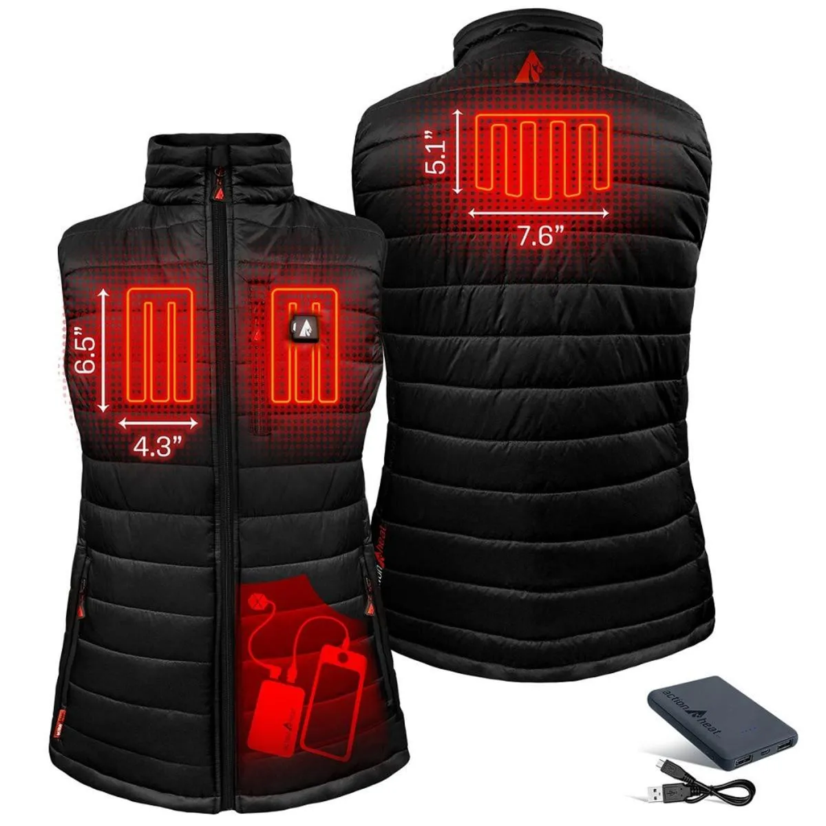 Open Box ActionHeat 5V Battery Heated Insulated Puffer Vest - Women's