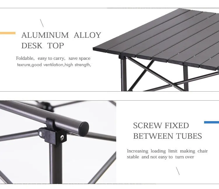 Outdoor Folding Table Chair Camping Set  Ultralight Aluminium Alloy BBQ Picnic Table Waterproof Durable Folding Table Desk