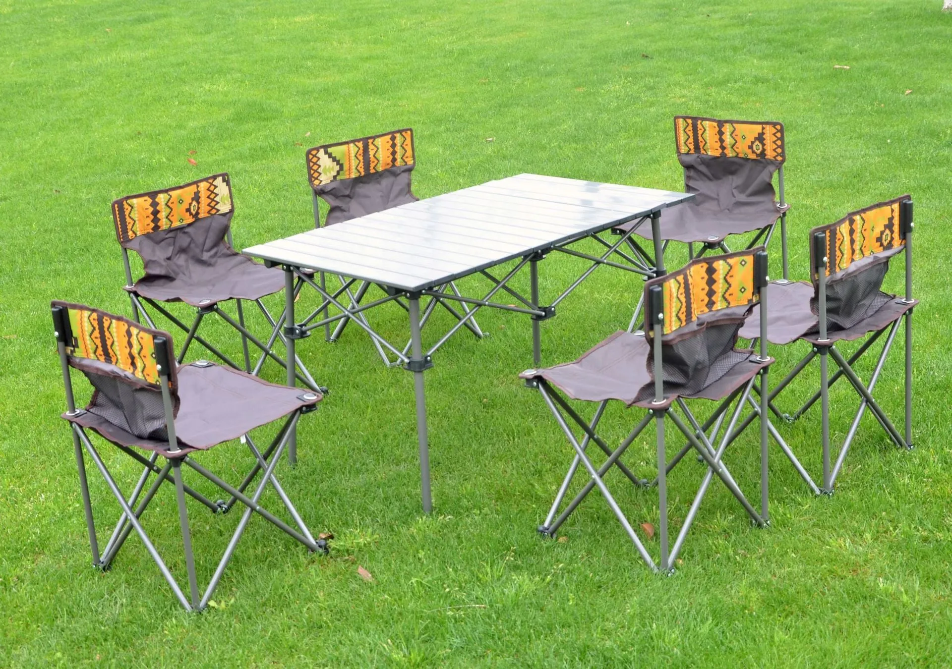 Outdoor Folding Table Chair Camping Set  Ultralight Aluminium Alloy BBQ Picnic Table Waterproof Durable Folding Table Desk