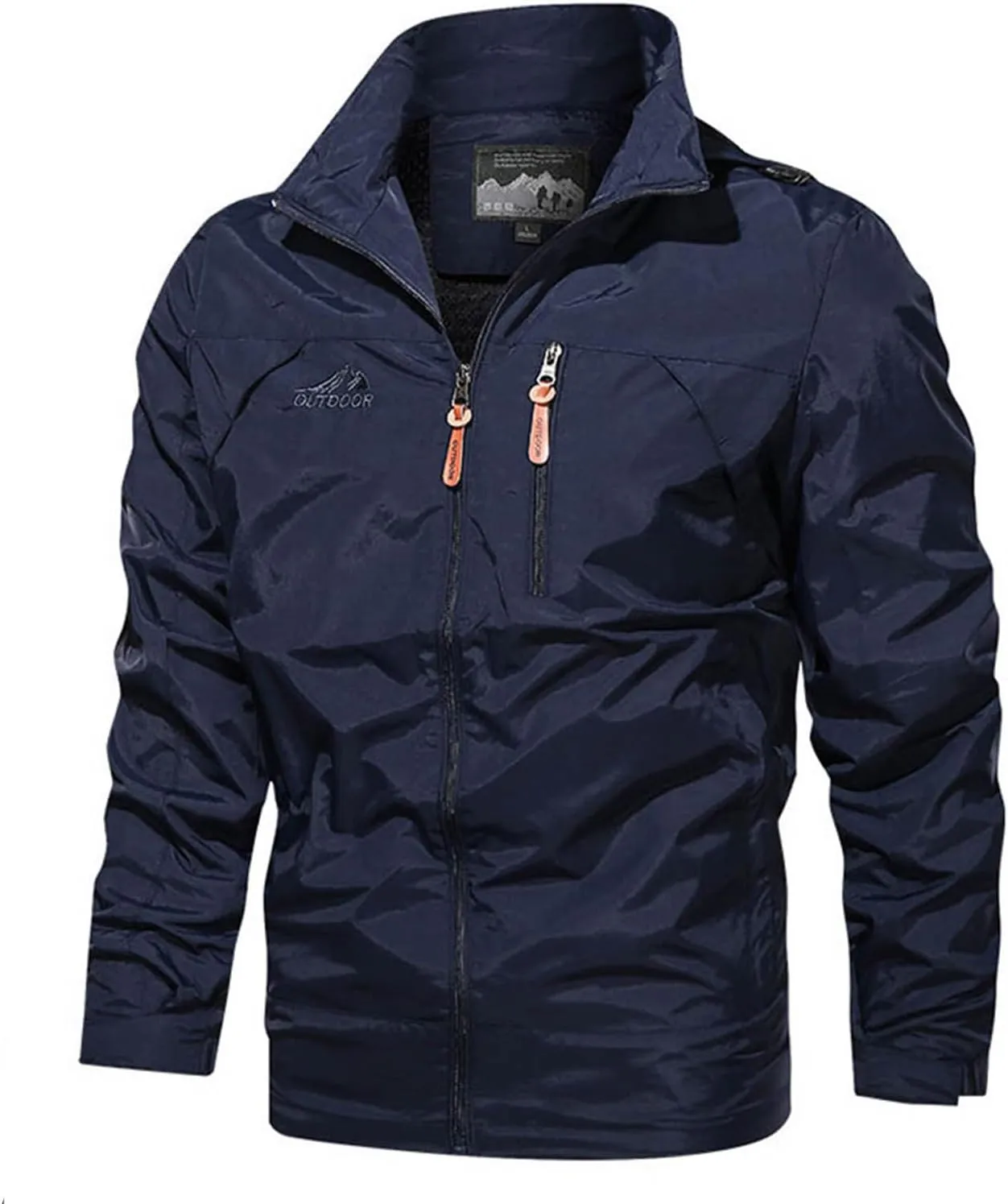 Outdoor Men's Waterproof Raincoat Winter Windbreaker Lightweight Rain Jackets with Detachable Hood for Hiking Travel