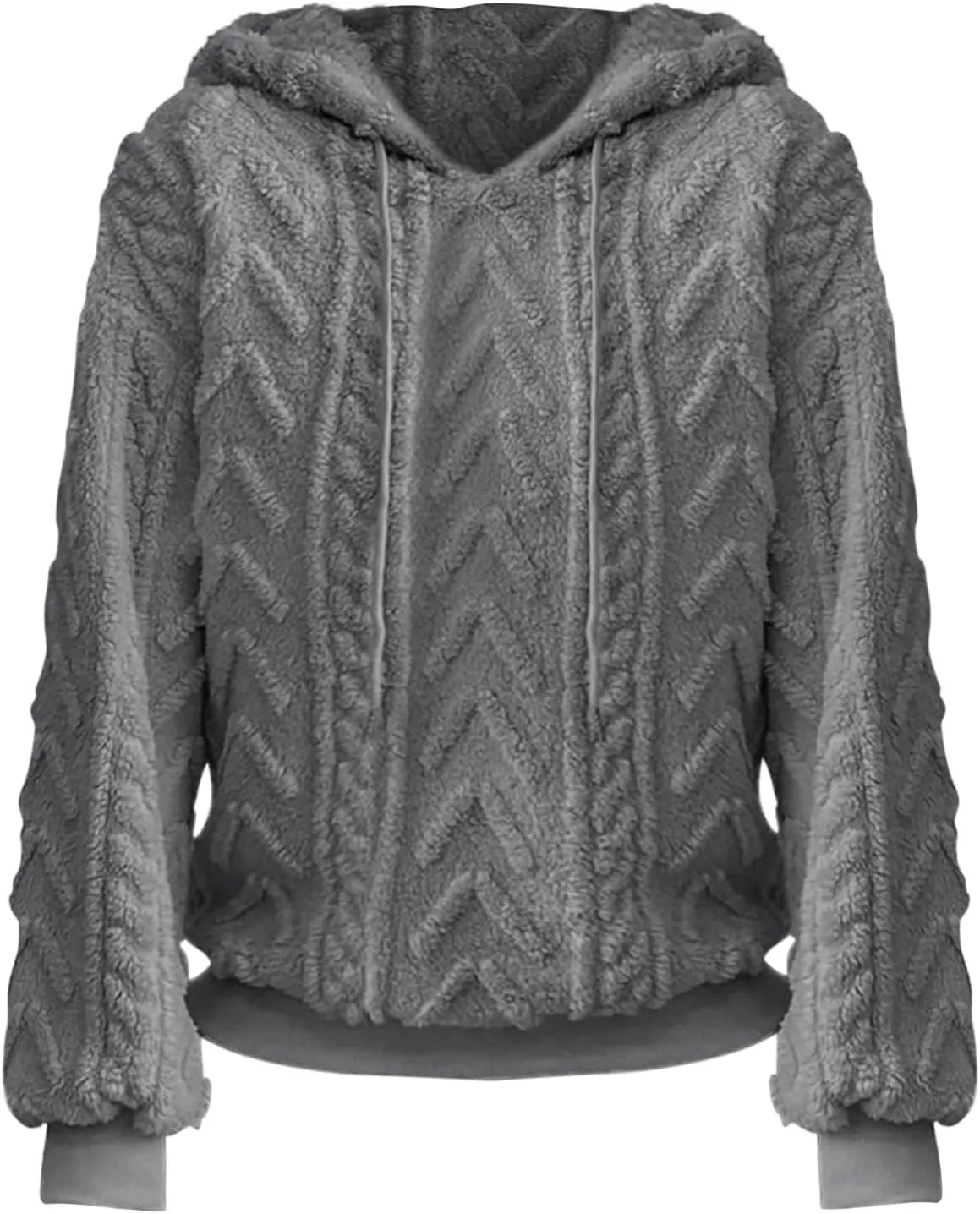 Oversized Hoodie For Women, Cable Knit Fuzzy Pullover Sweatshirt, Fall Clothes