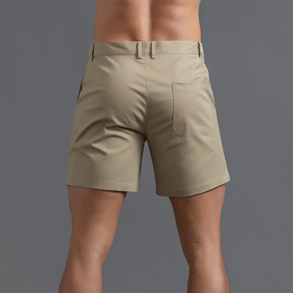 Oymyakon Men's Chino Shorts 6 Inch Slim Fit Shorts Cotton Stretch Casual Shorts Summer Flat Front Shorts