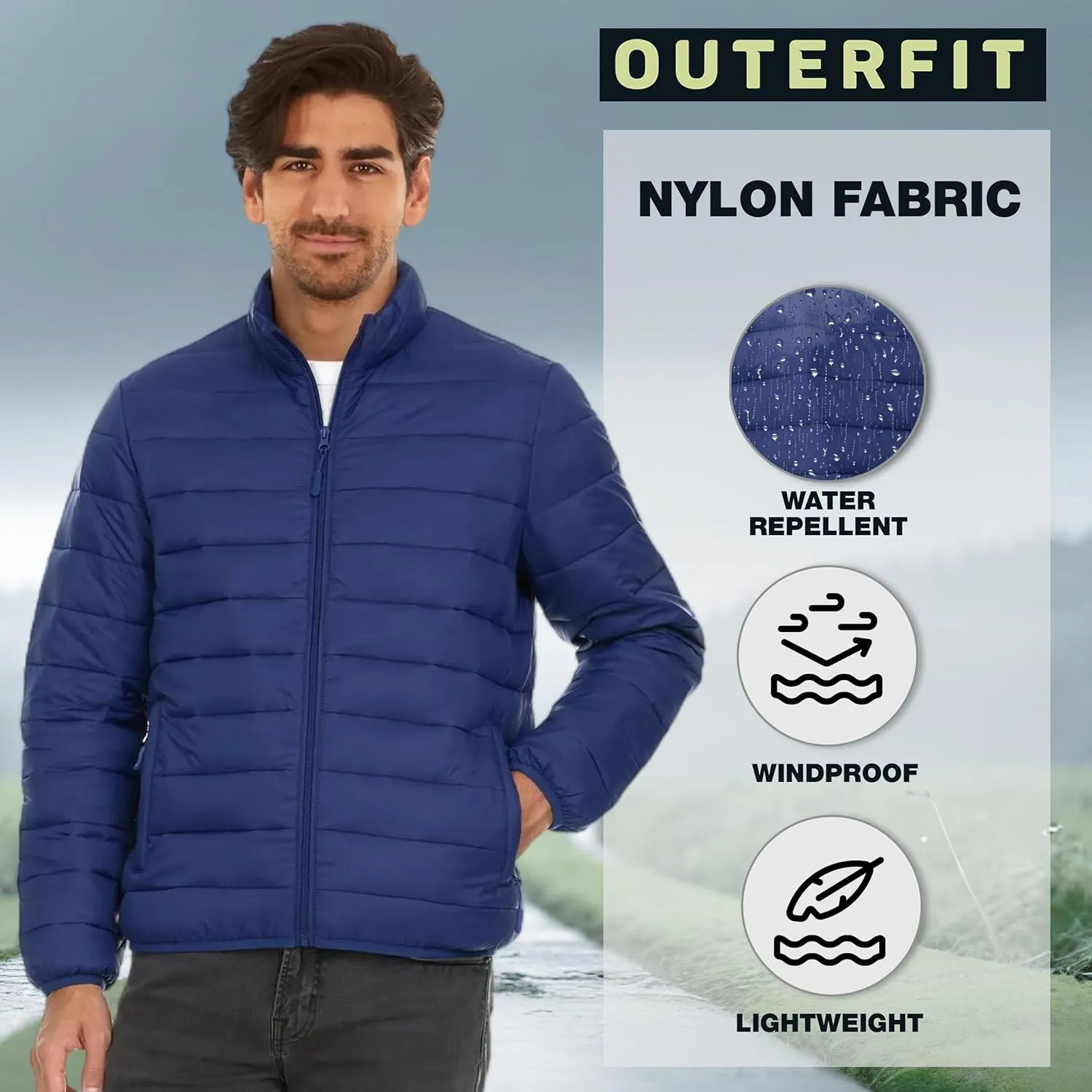 Packable Puffer Jacket Men, Warm Lightweight Winter Jackets for Men