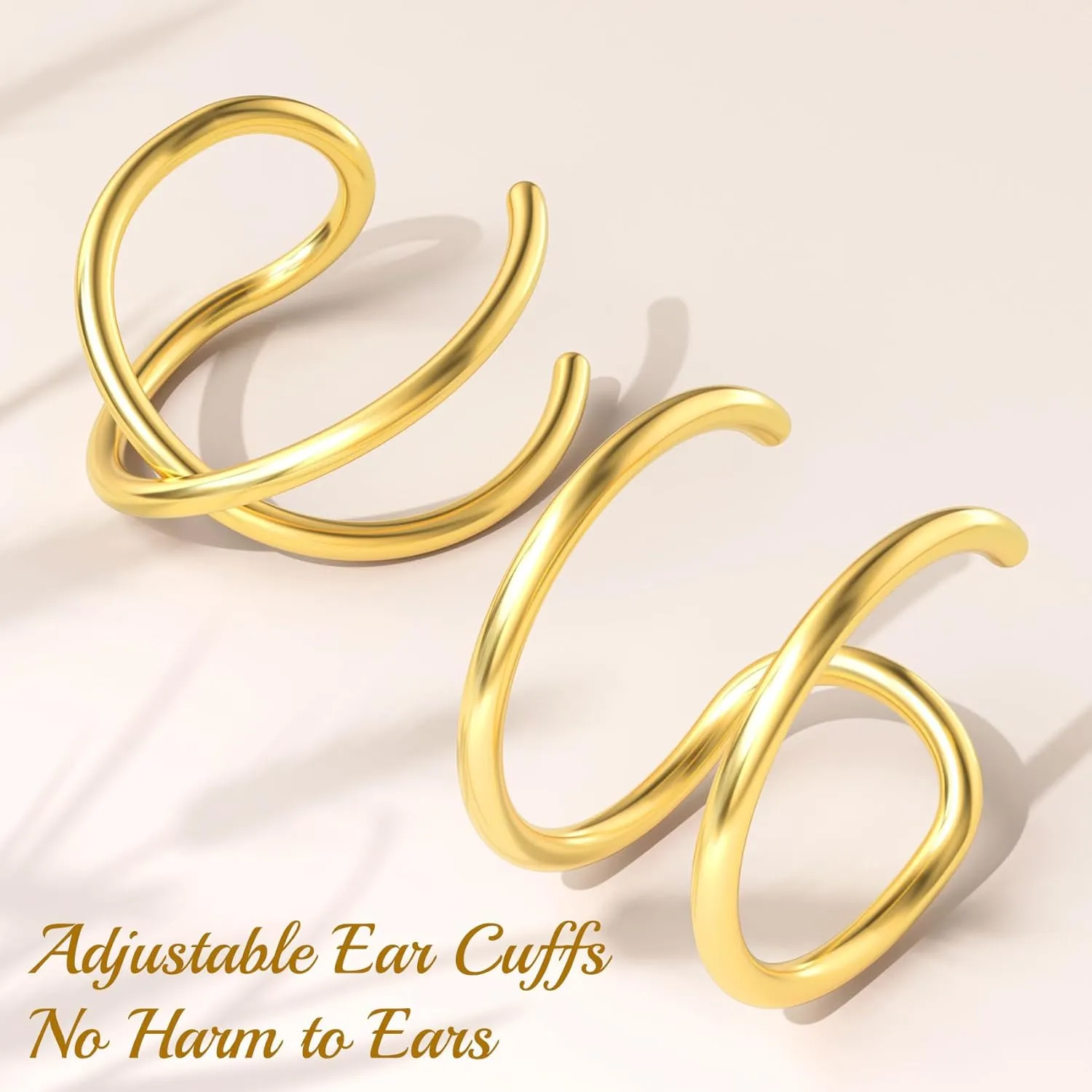 PAGOW Fake Helix Ear Cuff Cartilage Earring No Piercing 925 Sterling Silver,14K Gold Simple Criss Cross Double Lines Adjustable Minimalist CZ Women Men Clip adornment valentine's day Gifts