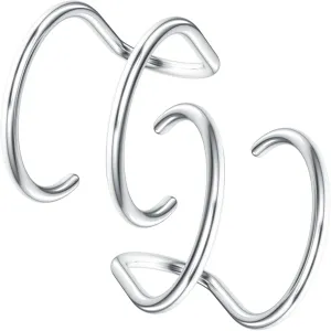PAGOW Fake Helix Ear Cuff Cartilage Earring, No Piercing Sterling Silver 14K Gold Plated Simple Criss Cross Double Lines