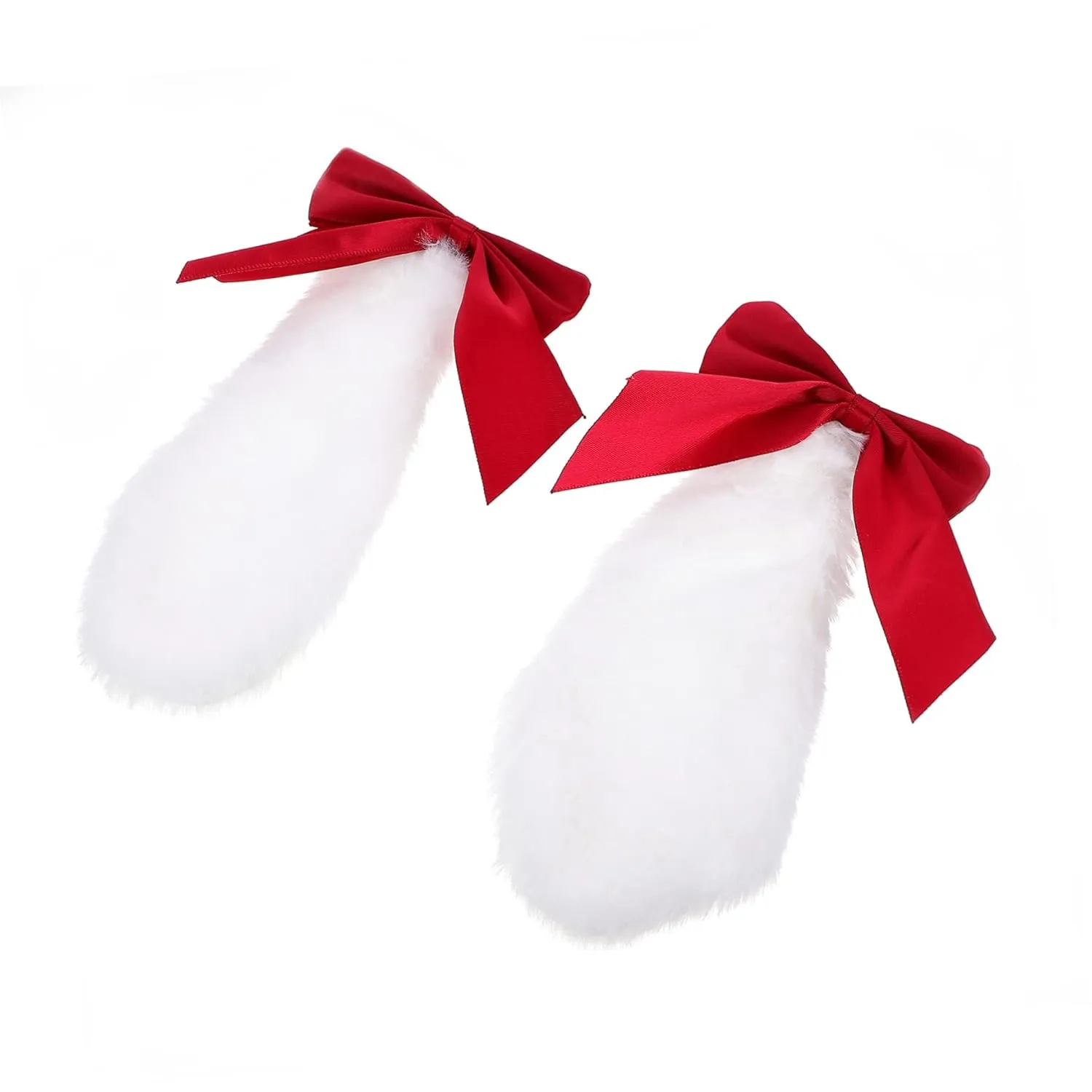 PartyKindom 1 Pair Girls Lolita Hair Clip Bunny Lop Ears Hair Clamp Ribbon Bowknot for Girls