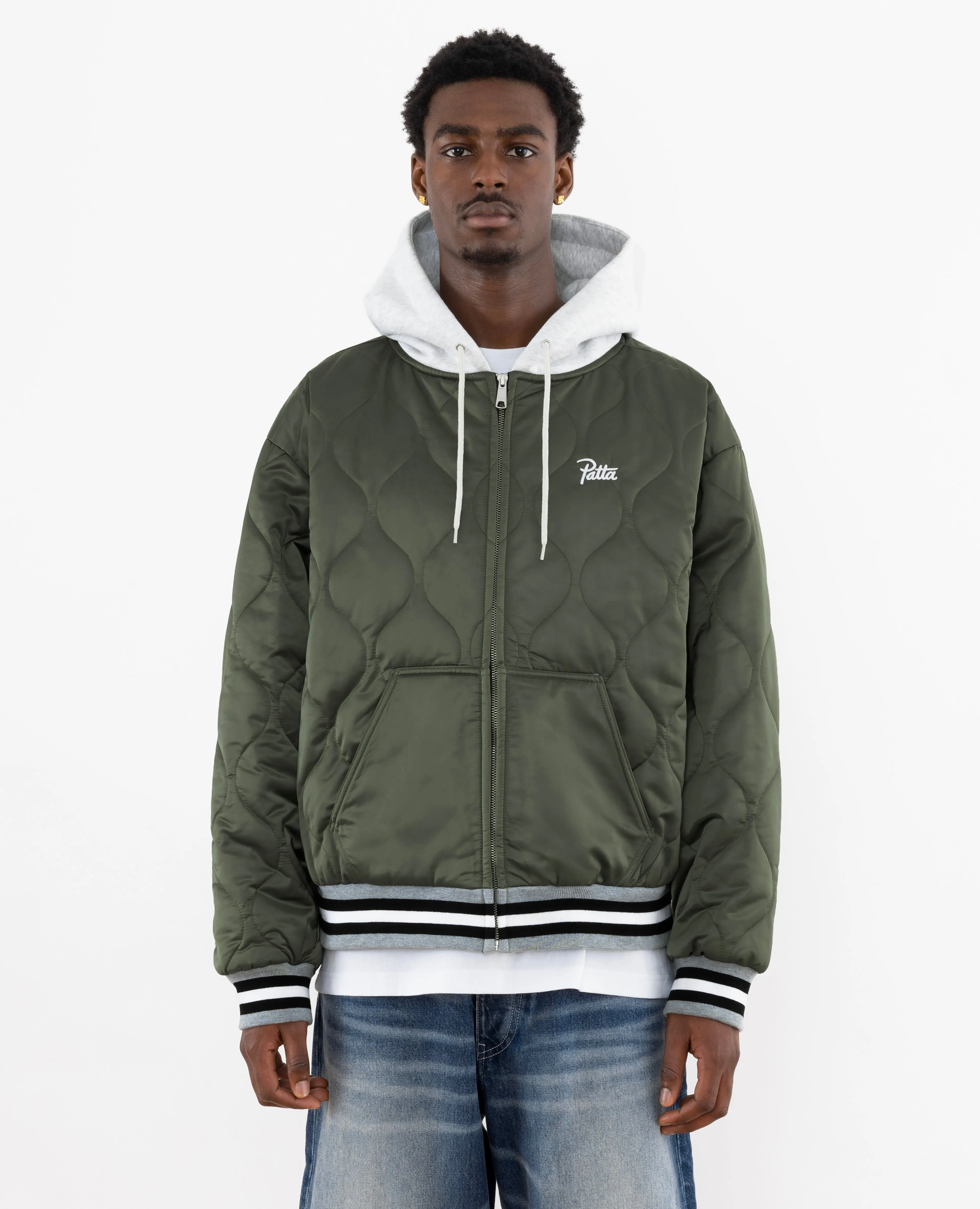 Patta Hooded Bomber Jacket (Beetle)