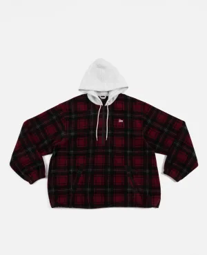 Patta Tartan Fleece Hooded Sweater (Multi/Biking Red)