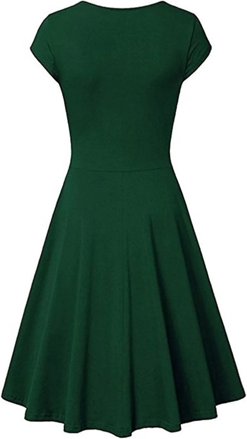 PETYCZEN Party Dresses for Women 2023 Casual Wrap V Neck Short Sleeve Mini Swing Dress Knee Length Ruffle Cocktail Sun Dress