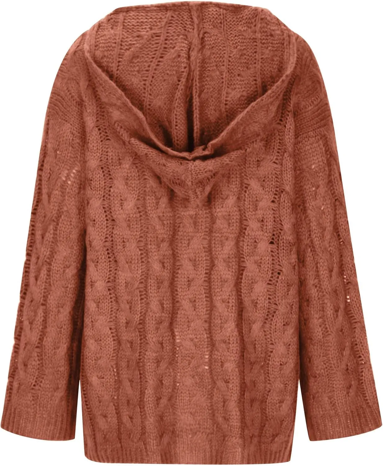 Plus Size Sweater for Women Hooded Fashion Cable Knit Sweatshirt Long Sleeve Oversized Knitwear Top Crewneck Hoodies
