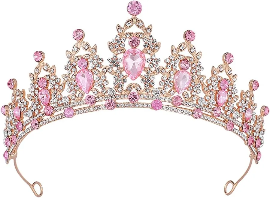 Princess Rhinestone Tiaras Sparkle Wedding Crystal Crowns Pageant Party Headband Tiaras Glitter Queen Tiara Headpiece Shiny Prom Crown Headdresses Halloween Costume Crowns for Women Girls