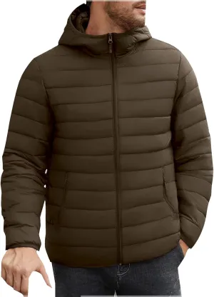 Puffer Jacket for Men Lightweight Packable Winter Warm Coat Thickened Temperament Fashion Down Jackets Big and Tall