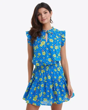 Pull On Mini Skirt in Polka Dot Floral