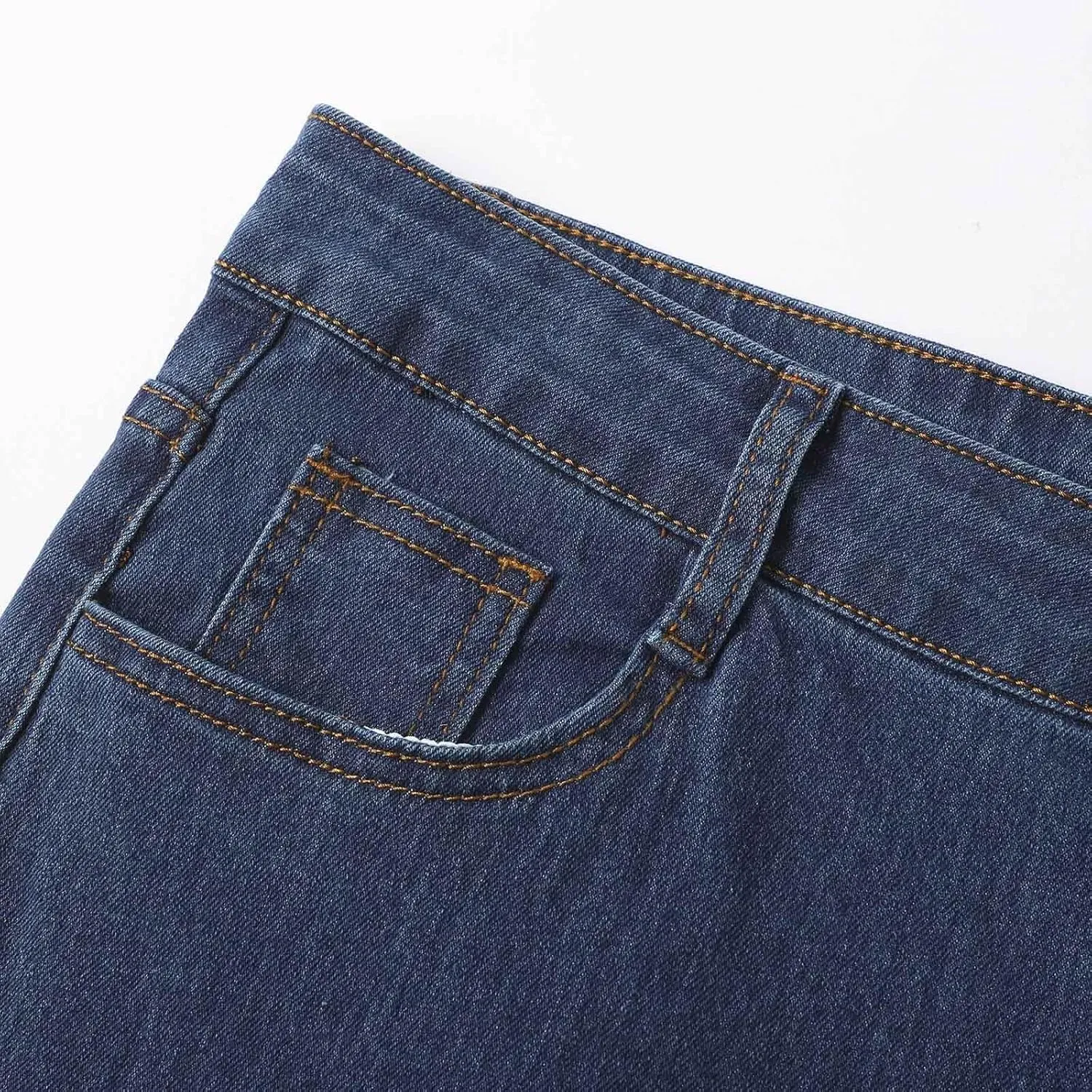 Pull on Wide Leg Jeans for Women, Trendy Straight Leg Jeans Denim Pants High Waisted Stretchy Baggy