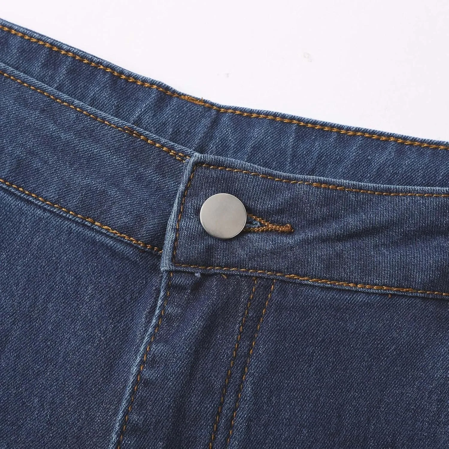 Pull on Wide Leg Jeans for Women, Trendy Straight Leg Jeans Denim Pants High Waisted Stretchy Baggy