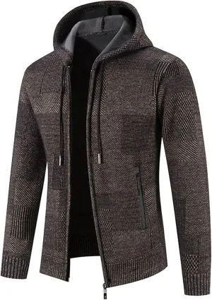 Pullover Sweaters For Men Hooded Zipper Warm Cardigan Knitted Coat Men Pullover Sweater v neck sweater Red And Mens