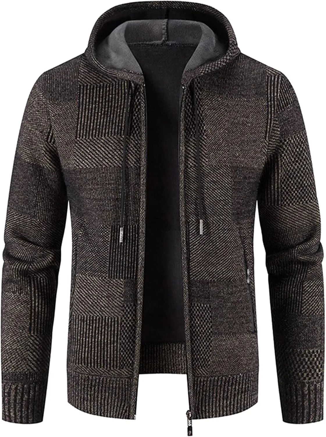 Pullover Sweaters For Men Hooded Zipper Warm Cardigan Knitted Coat Men Pullover Sweater v neck sweater Red And Mens