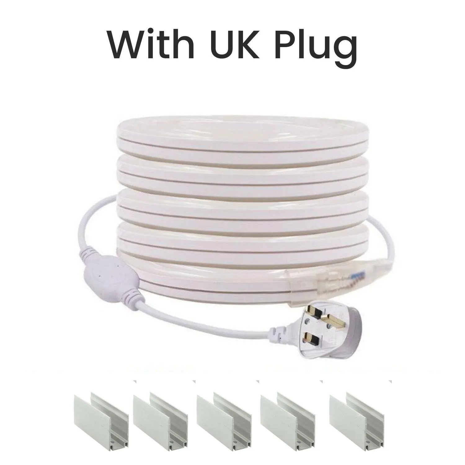 Purple Neon Flex 220V 240V 8x16mm 120LEDs/m IP65 Waterproof with UK Plug