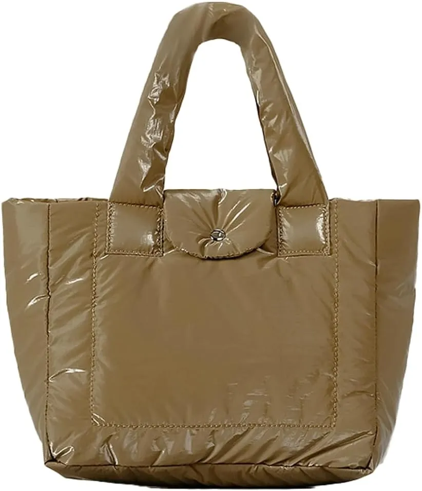 Quilted Shoulder Bag for Women Trendy Puffer Tote Bag Nylon Hobo Bag Slouchy Top Handle Handbag Purse