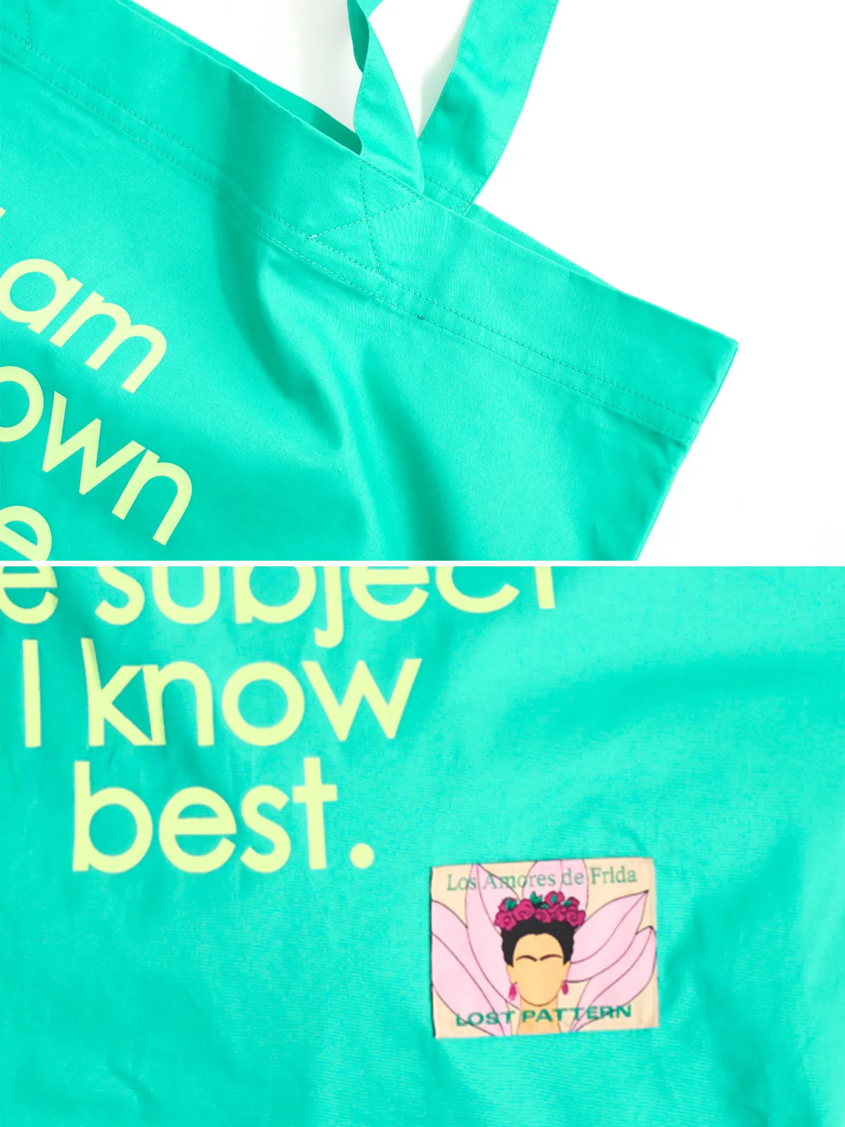 "The Voice of Frida" Cotton Tote Bag - Jade Green