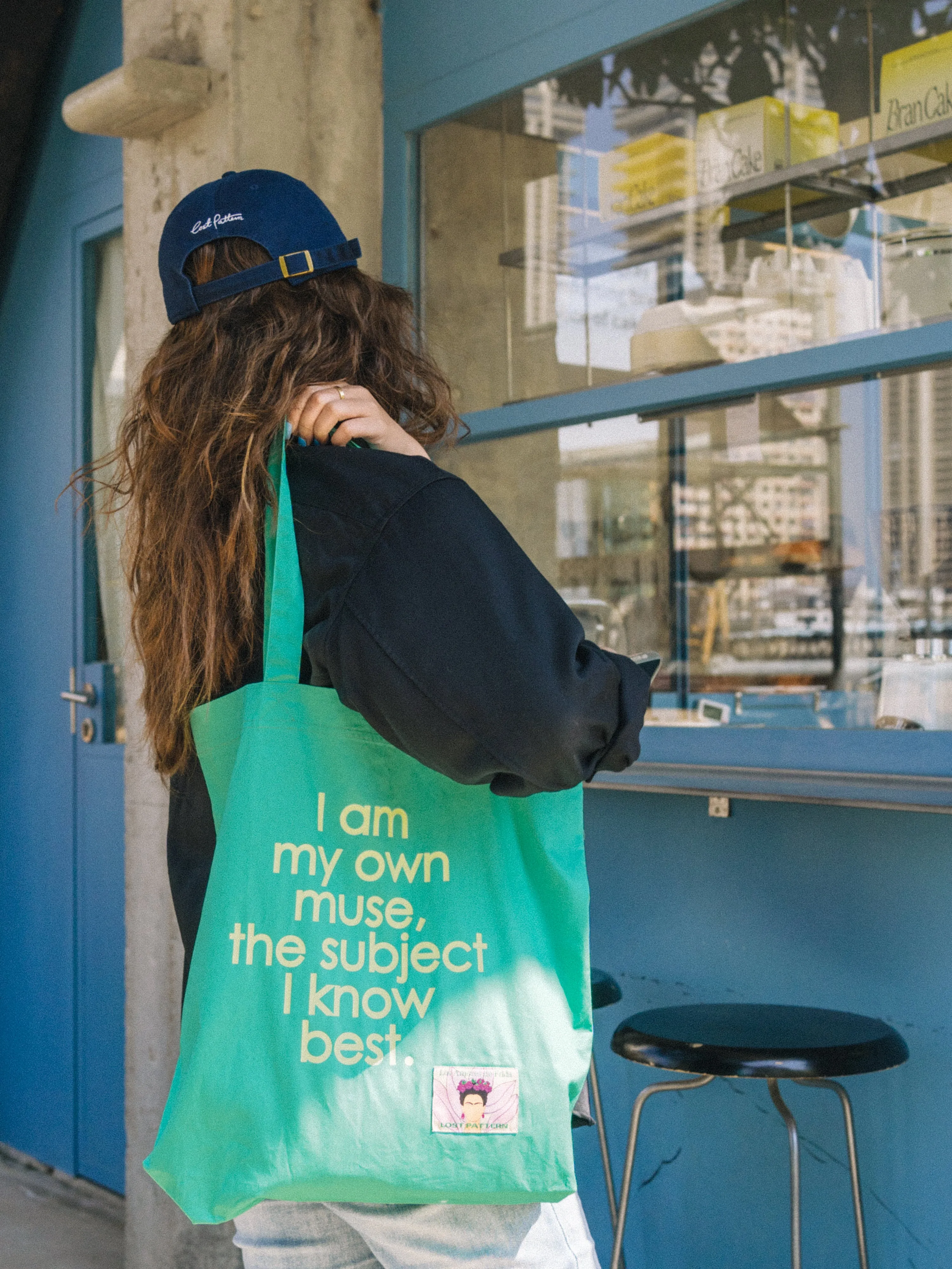 "The Voice of Frida" Cotton Tote Bag - Jade Green