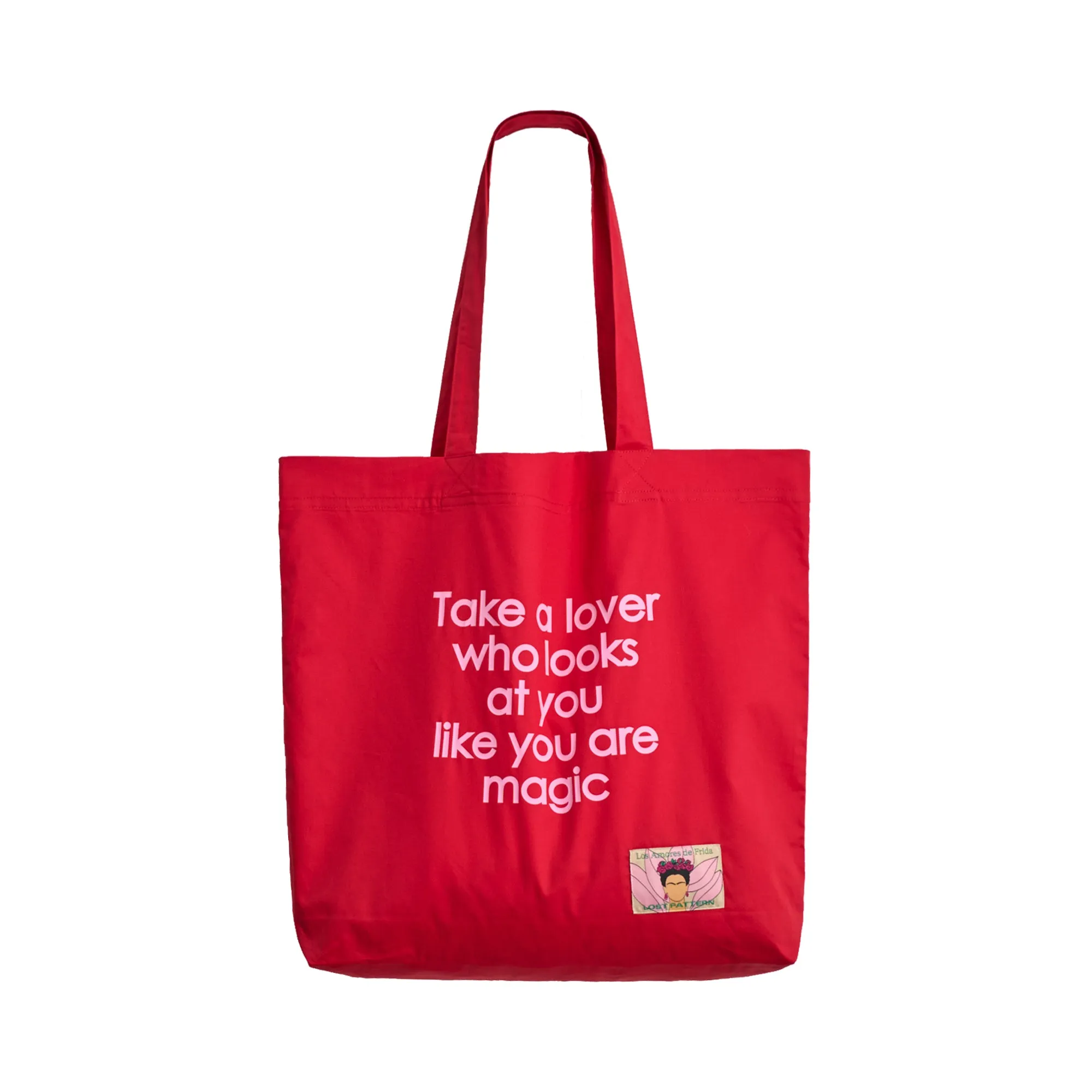"The Voice of Frida" Cotton Tote Bag - Rojo Picante