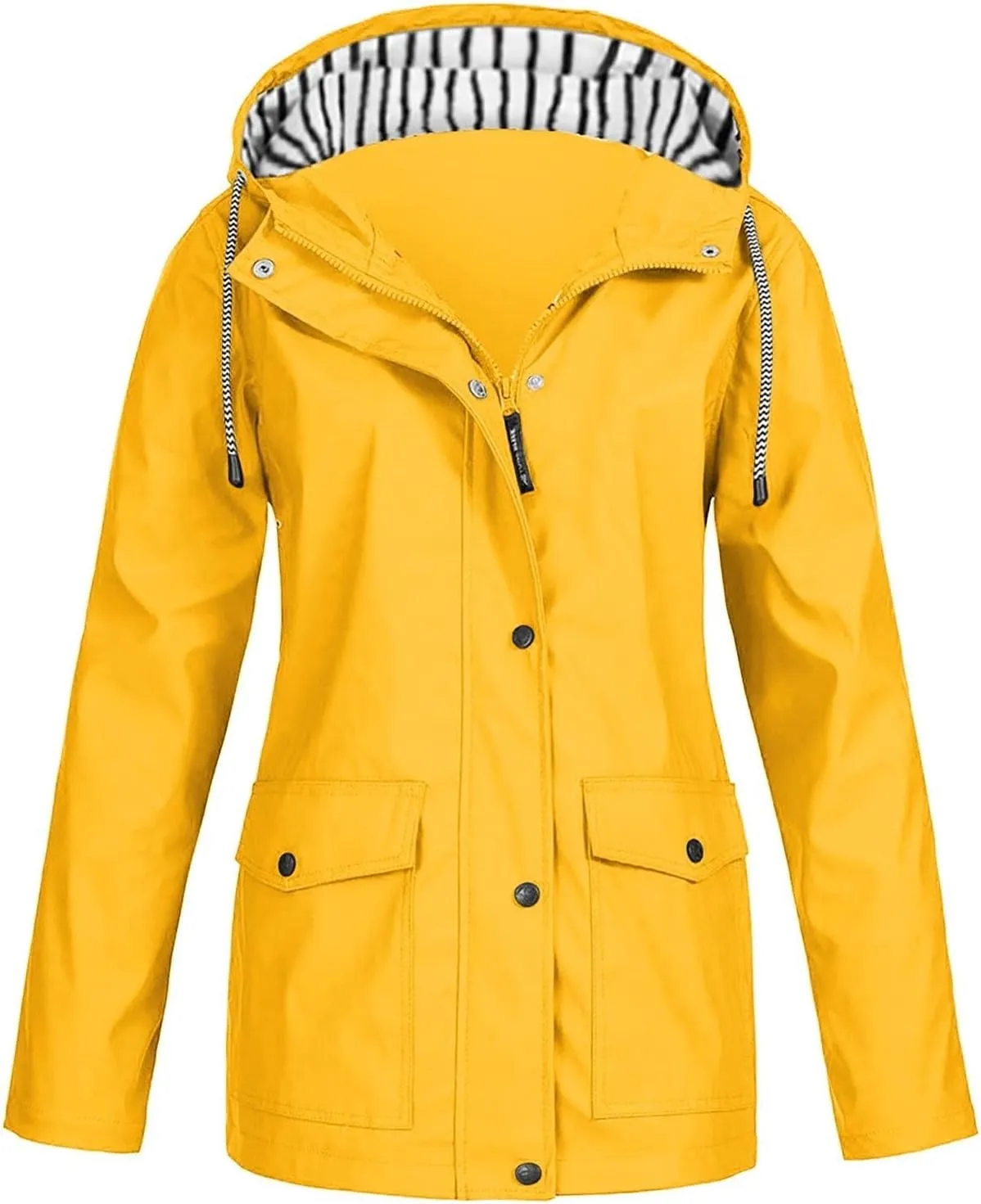 Rain Jacket Women 2024 Fall Lightweight Waterproof Raincoat Windbreaker Outdoor Hooded Trench Coat