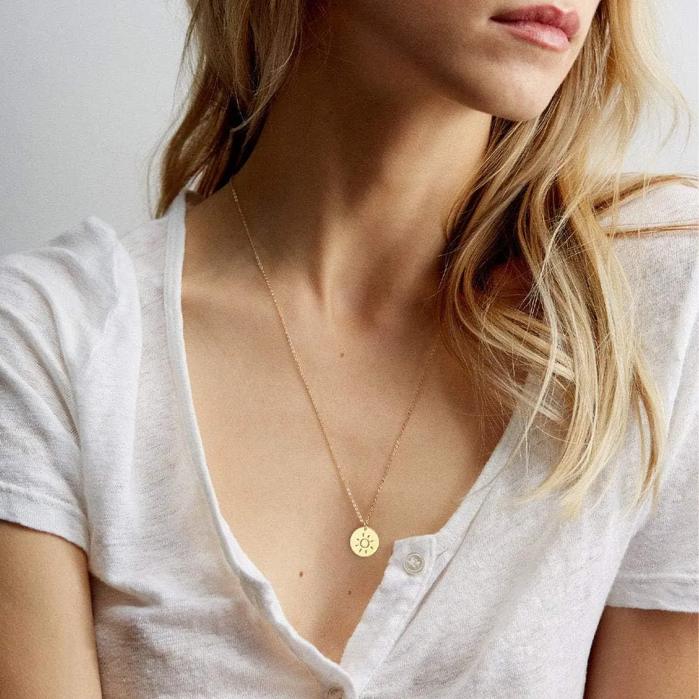 Rainbow Initial Necklaces, 14K Gold Plated Disc Coin Letter Necklace Hand Stamped Rainbow Bridge Pendant Charm Necklaces for Women
