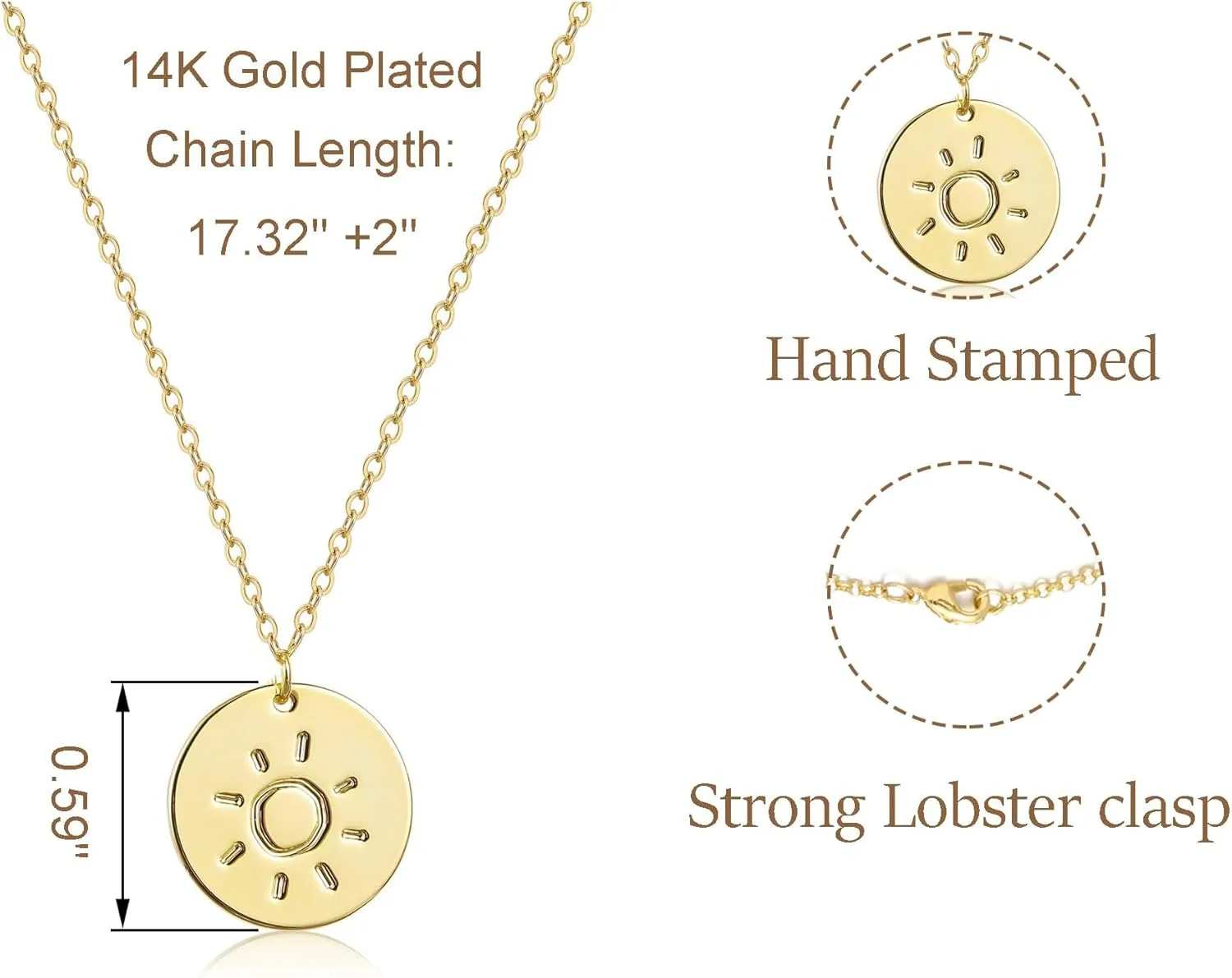 Rainbow Initial Necklaces, 14K Gold Plated Disc Coin Letter Necklace Hand Stamped Rainbow Bridge Pendant Charm Necklaces for Women