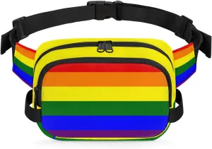 Rainbow Lgbt Pride Flag Fanny Pack Crossbody for Women Men Waterproof Fanny Pack Cross Body Bag for Shopping Traveling Running Hiking Cycling