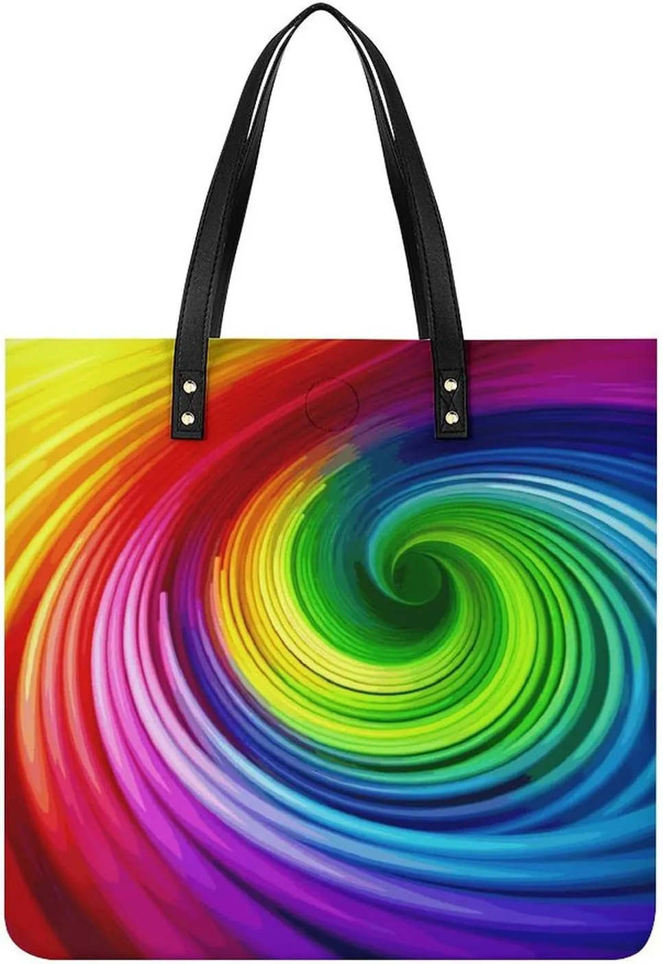 Rainbow Spiral Leather Women Tote Bag Soft Handbags Fashion Shoulder Purses Large Capacity Satchel Clutch Handbag for Travel Work