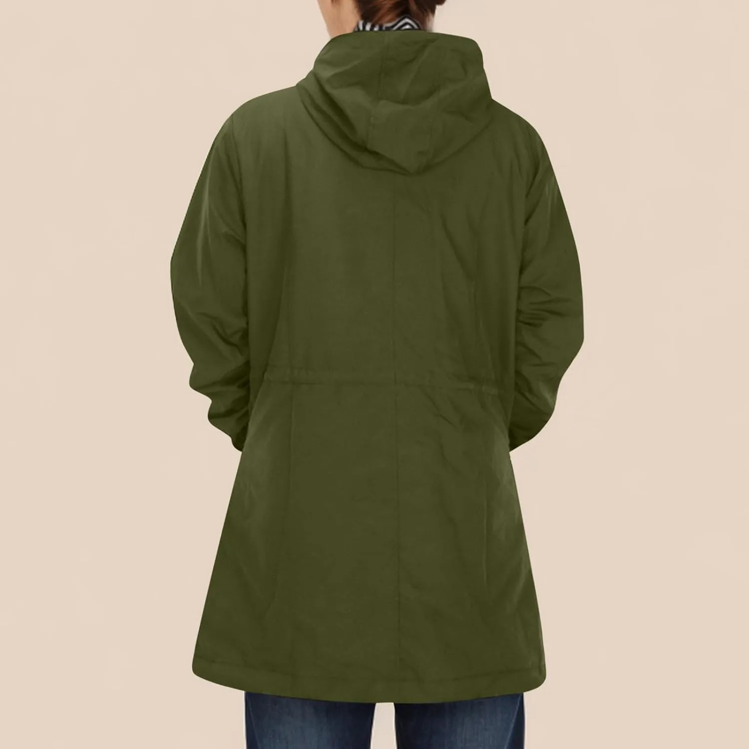 Raincoats for Women with Hood Waterproof Long Hooded Trench Coat Lined Windbreaker Travel Jacket Outdoor Raincoat Coat