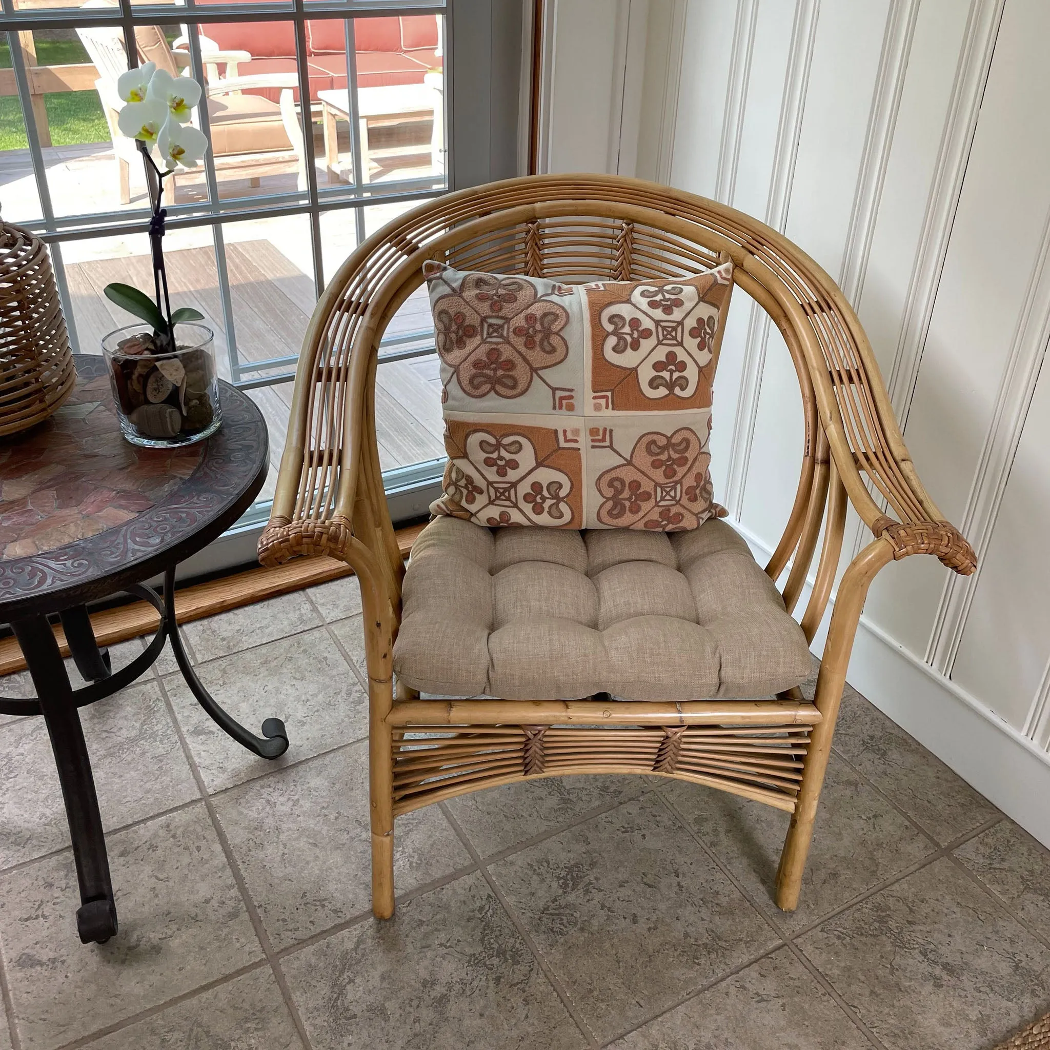 Rave Sand Patio Chair Cushions - Wicker Chair Cushions - Adirondack Chair Cushions