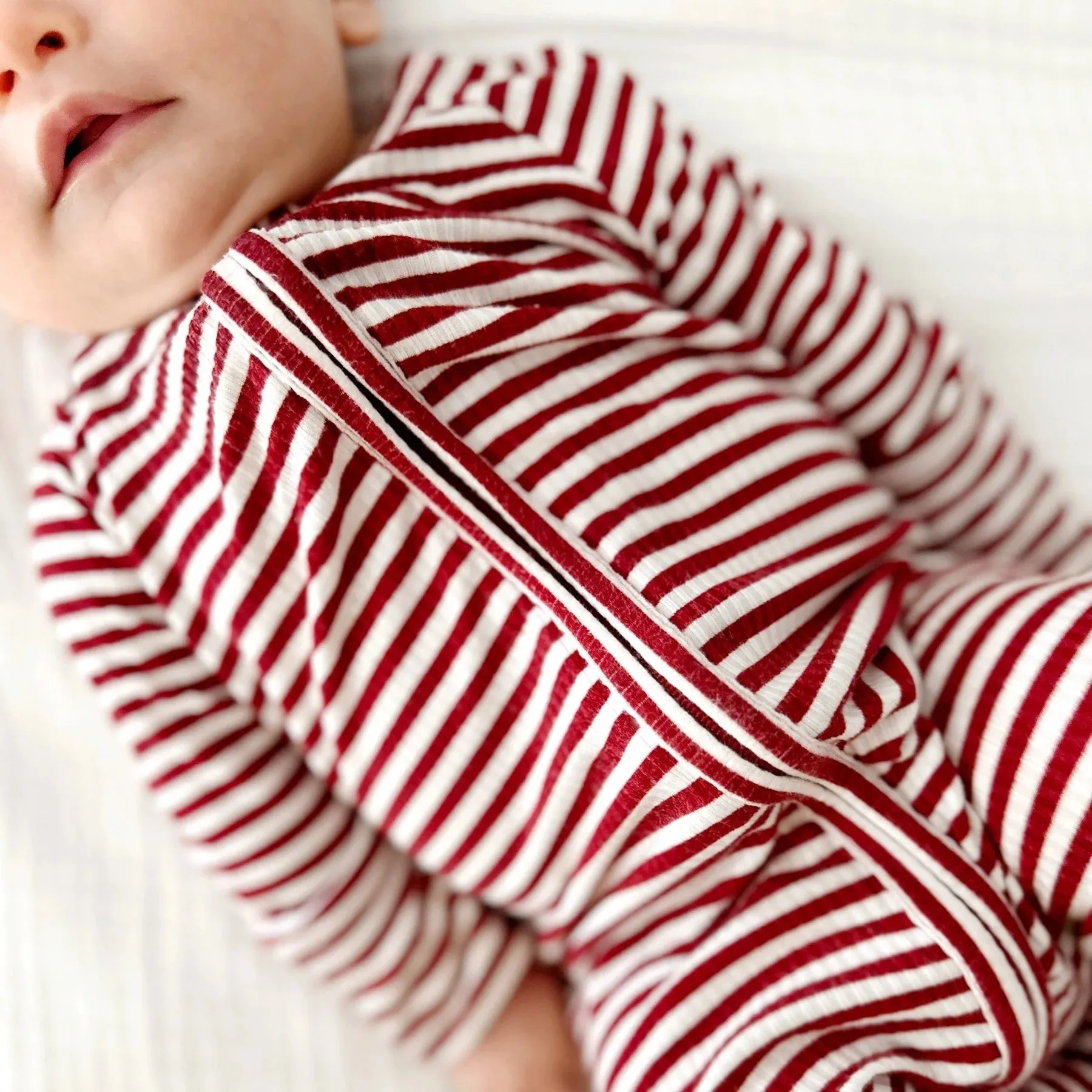 Red Stripe Small Ribbed Zip Romper