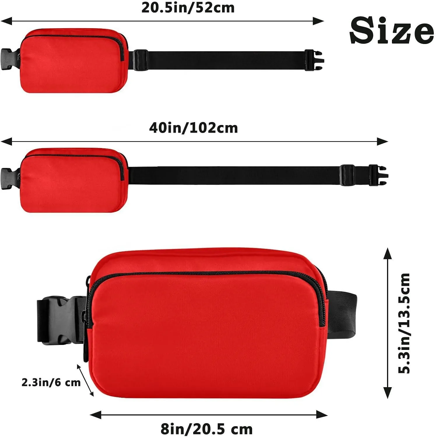 Red Waist Packs for Women Men Belt Bag Fanny Pack Small Waist Pouch Pouch Runing Belt for Outdoor Running Hiking Cycling