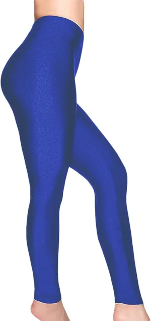 Romastory Women's Stretched Shiny Sports Leggings Mid-Waist Elastic Pants Shining Leggings Tights