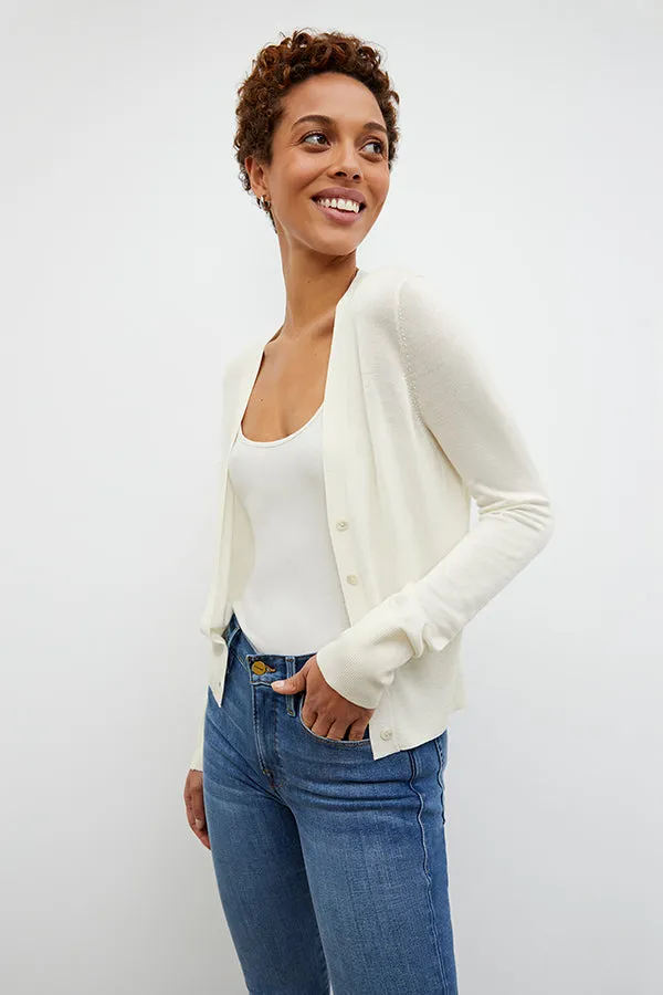 Rory Cardigan - Silk Jersey :: Cream