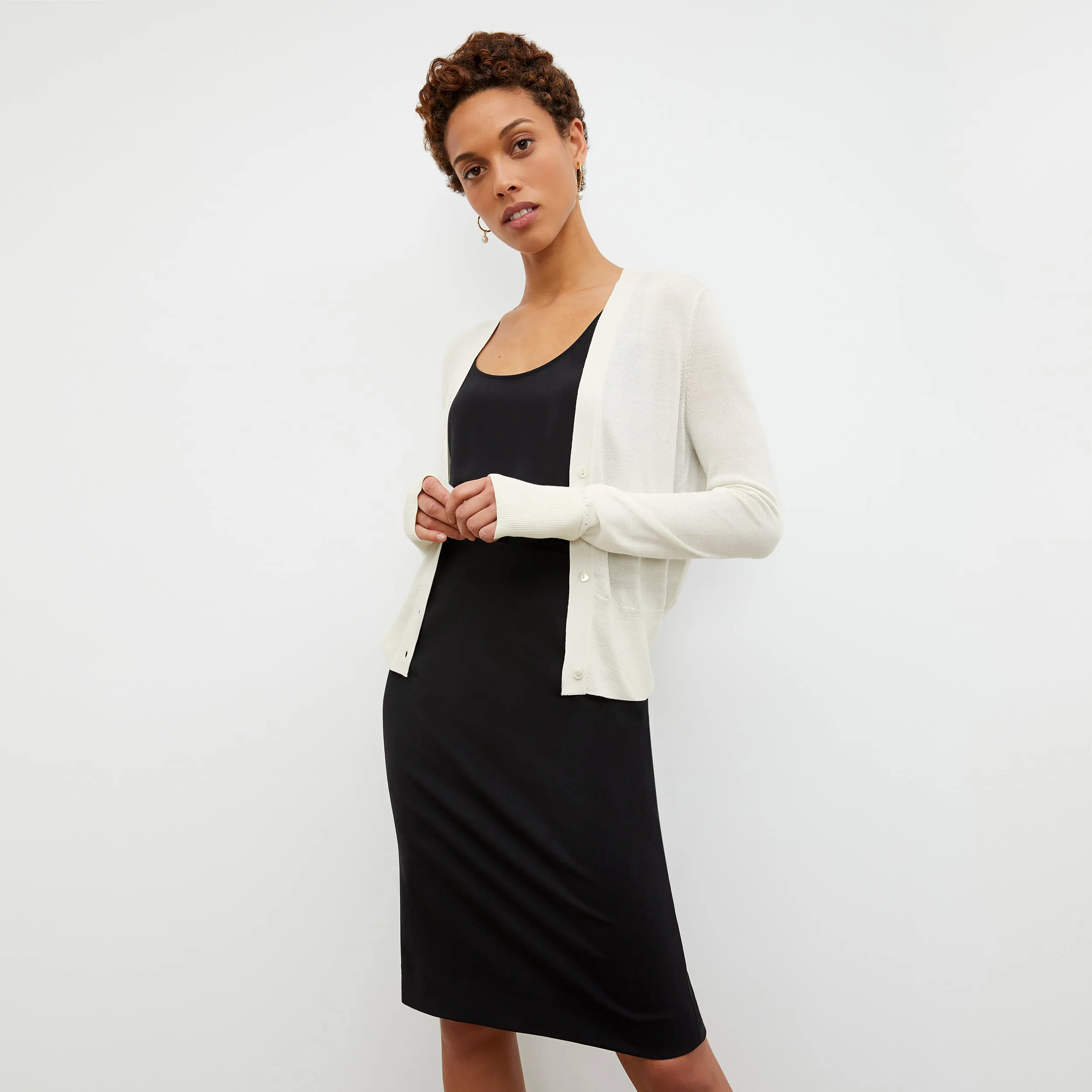 Rory Cardigan - Silk Jersey :: Cream