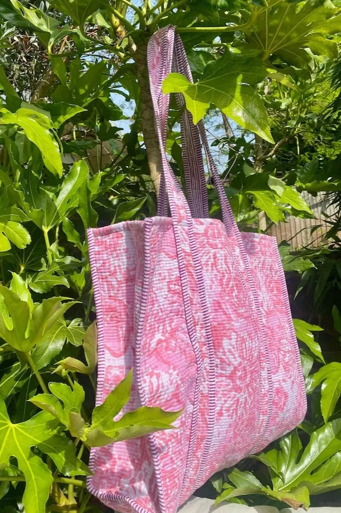 ROSE BLOCK PRINT TOTE