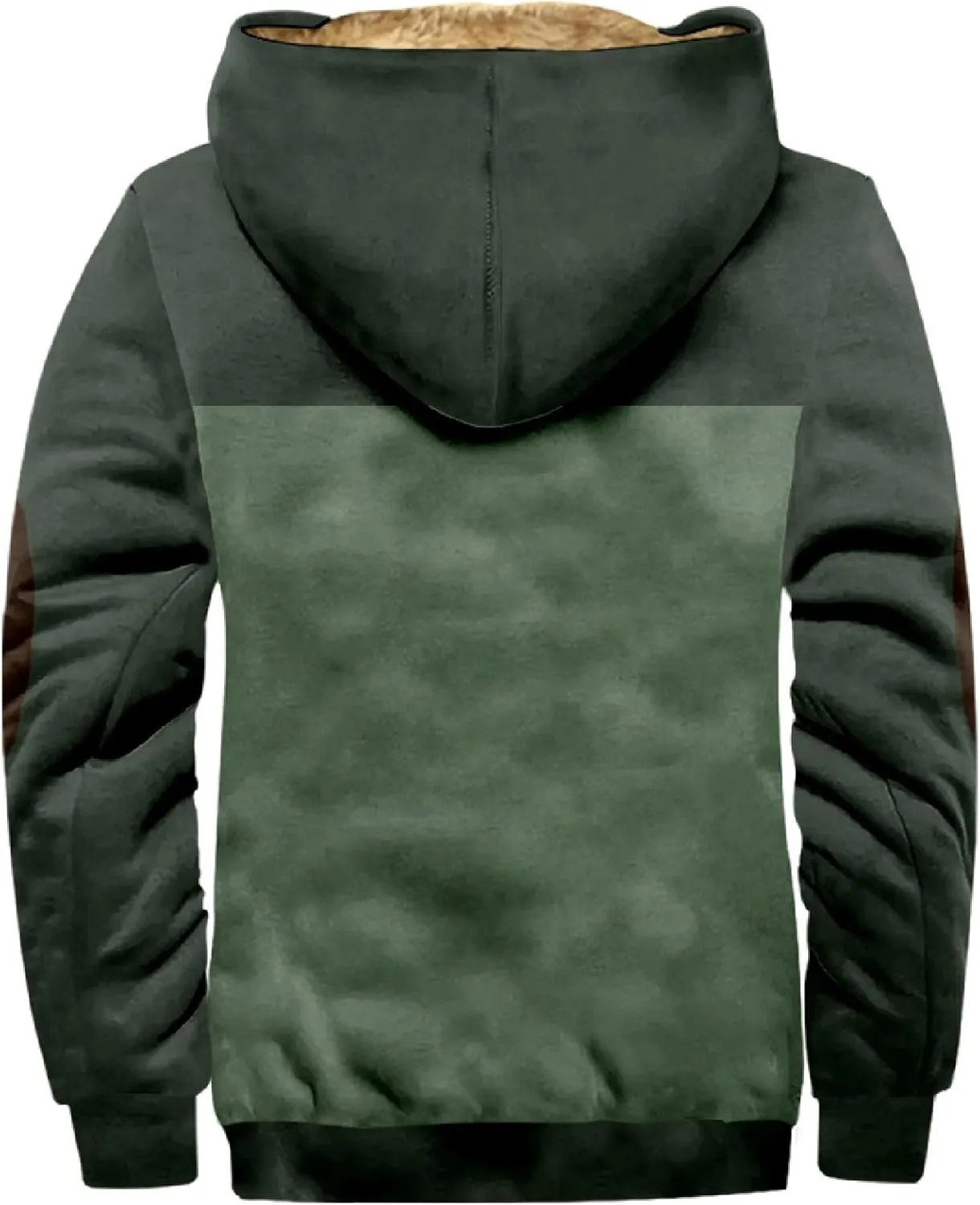 RTRDE Mens Sherpa Lined Jacket with Hood Winter Full Zip Up Hoodies Jacket Fleece Heavyweight Coats Pockets Jacket