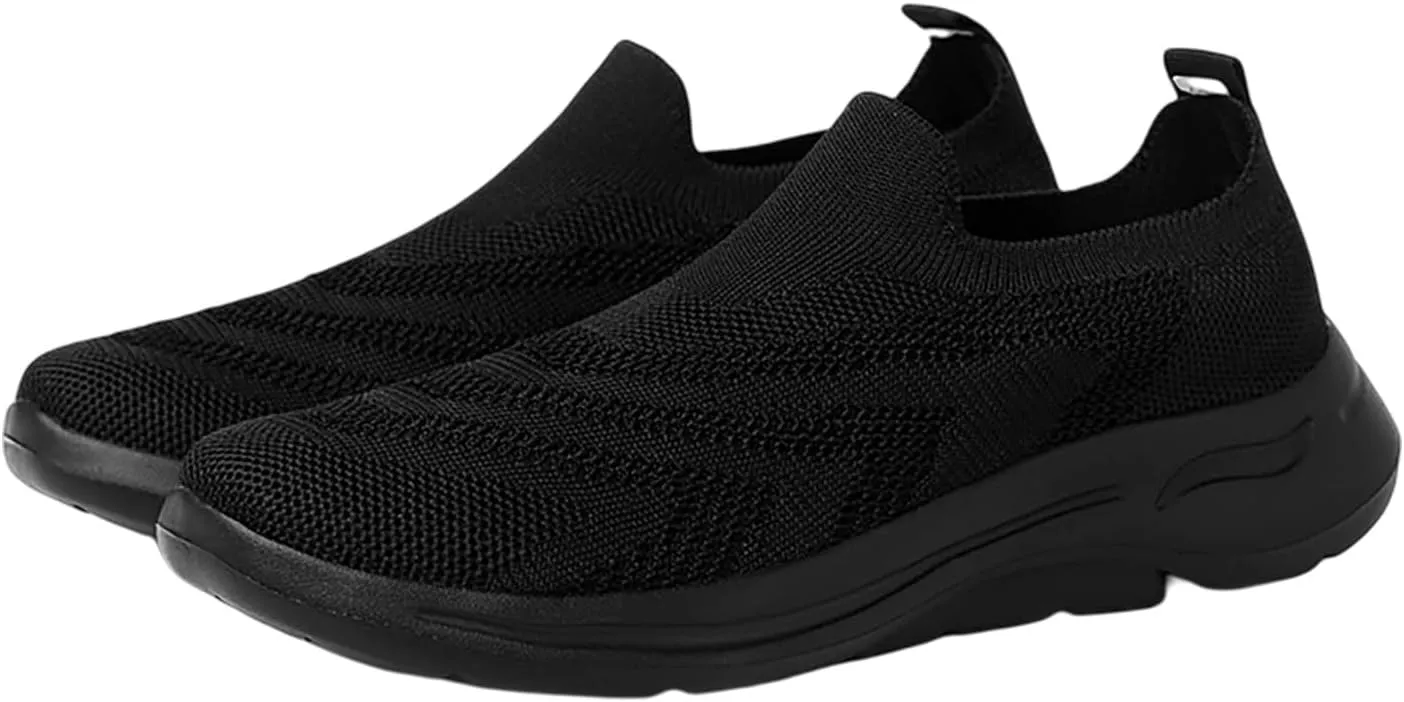 Running Sneakers for Women Tenis De Trabajo para Mujer Antideslizante Negros Gym Shoes Women Slip On High Top Sneakers Black Arch Support Women Slip On Walking Shoes Women