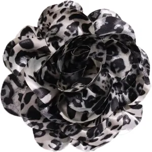 Satin Fabric Rose Flower Brooches Dainty Leopard print Dyed Large Brooches Pins for Women Elegant Rose Flower Brooches Wedding Party Dance Dress Suit Ceremony Clothes Accessories Jewelry 7.5in
