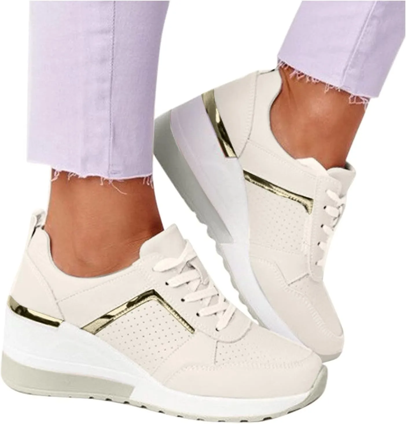 SBGMoSJ Womens Walking Shoes Slip On Sneakers Zapatos Confortables para Mujer Mayor Women's Black Tennis Shoes Size 7.5 Gym Shoes for Women Workout Indoor Cycling Shoes Women Size 5