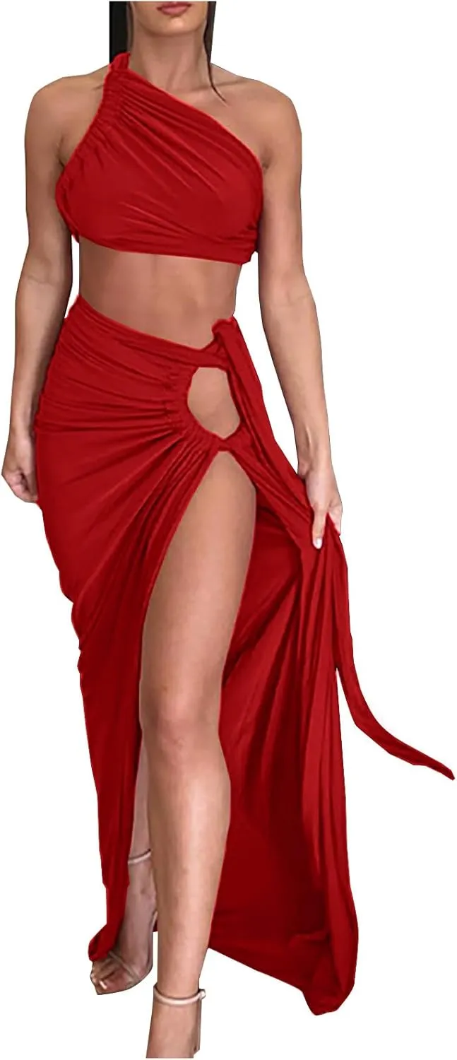 Sexy Cutout Maxi Dress, Ruched Backless, Summer Vacation Outfits for Women, Bodycon Cocktail Slit Cut Out Open Back
