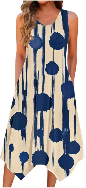 Sexy Summer Dresses for Women Sleeveless Floral Mini Dress Ruffle Hem V Neck Dress Holiday Dresses for Women 2025