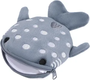 Shark Coin Purse Mini Cute Change Purses Small Cartoon Coin Pouch Funny Zipper Cosmetic Bag Earphone Wallet Small Items Bags for Women (Grey)