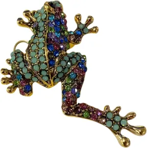Shawl for Women Frog Brooch Animal Alloy Corsage Interesting Diamond Brooch Hundred Matching (Mint Green, One Size)