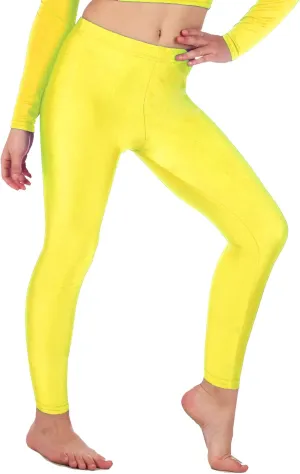 Shiny Girls Leggings for Gymnastics/Dance - Kids Leggings - Stretchy Fabric Footless Toddler Athletic Youth