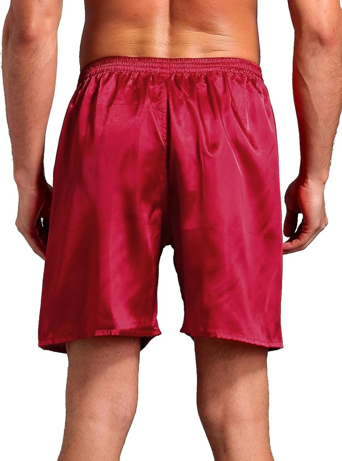 Silk Shorts Men Mid Elastic Waist Pajamas Shorts Comfy Satin Pjs Pants Sleepwear Boxer Shorts Sissy Lounge Shorts